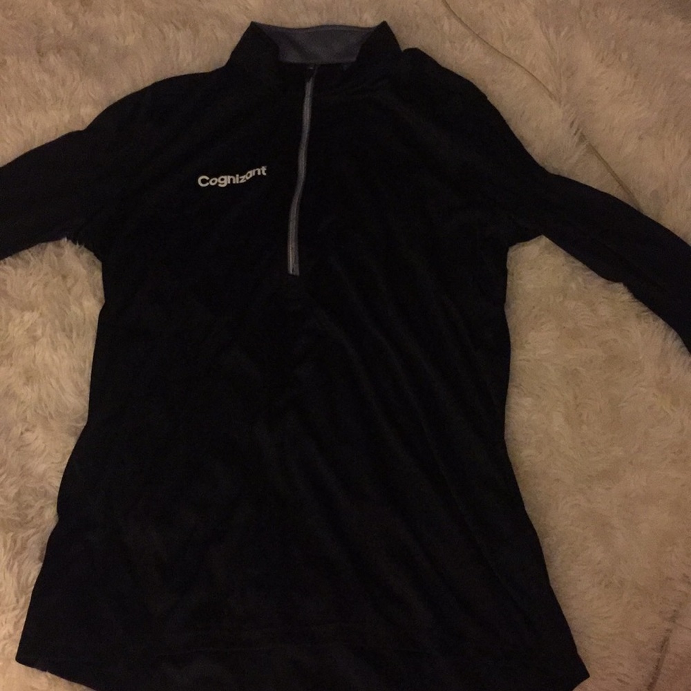 black half zip workout long sleeve